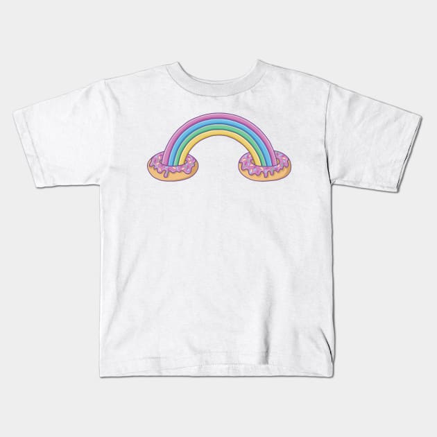 rainbow and donuts Kids T-Shirt by gotoup